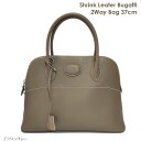 【送料無料】シュリンクレザー&ブガッティ型・2WayバッグLサイズ 37cm☆ブラウングレー(レザー 本革 牛革 鞄 レディース おしゃれ 大人 ハンドバック ...