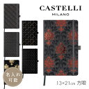 名入れ可能 カステリミラノ ノート ミディアム 5mm 方眼 GOLD CASTELLI MILANO ペンホルダー付き 高級 ネーム イタリア ブラック 黒 ...