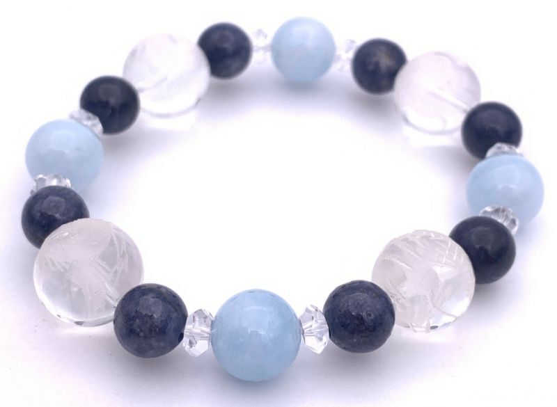 風水四神!天然石彫り水晶12mm玉...