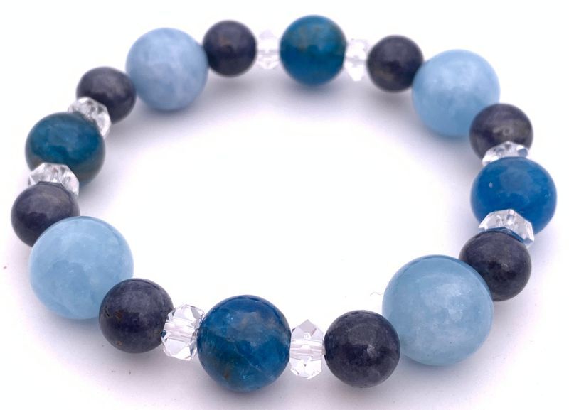 天然石アパタイト＆サファイア&アク...