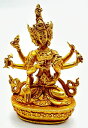 商品情報 サイズ 高さ約9.5cm、最大幅約6.3cm、奥行き：約3.4cm、重さ：200g 仕様 銅製、鍍金（24金）ネパール製◆仏頂尊勝母（ナムジャルマ）像◆仏教 チベット 細かな彫り細工が見事な仏像です 仏頂尊勝母（ナムジャルマ）は 『仏頂尊勝陀羅尼』の功徳を仏格化した女神で、 無量寿如来（アミターユス）、白タラ菩薩（ホワイトターラー）と共に、 長寿三尊の一つです。 3つの顔を持ち、全ての顔がわずかに憤りの様相を呈し、 額には第三の眼が光っています。 また8本の手を持ち、 右の手に化仏、翔磨、矢を持ち、左の手は索、弓、甘露を入れた水瓶を持ちます これまでの罪を消し去り、 福と長寿をもたらすとされています。 チベット名でNamgyalma（ナムジャルマ）、 サンスクリット名でUshnishavijaya (ウシュニーシャ・ヴィジャヤー） と呼ばれています。 商品説明 ★サイズ：高さ約9.5cm、最大幅約6.3cm、奥行き：約3.4cm、重さ：200g ★銅製、鍍金（24金） ★ネパール製・新品未使用 ★細かな彫り細工が見事な仏像です。 2