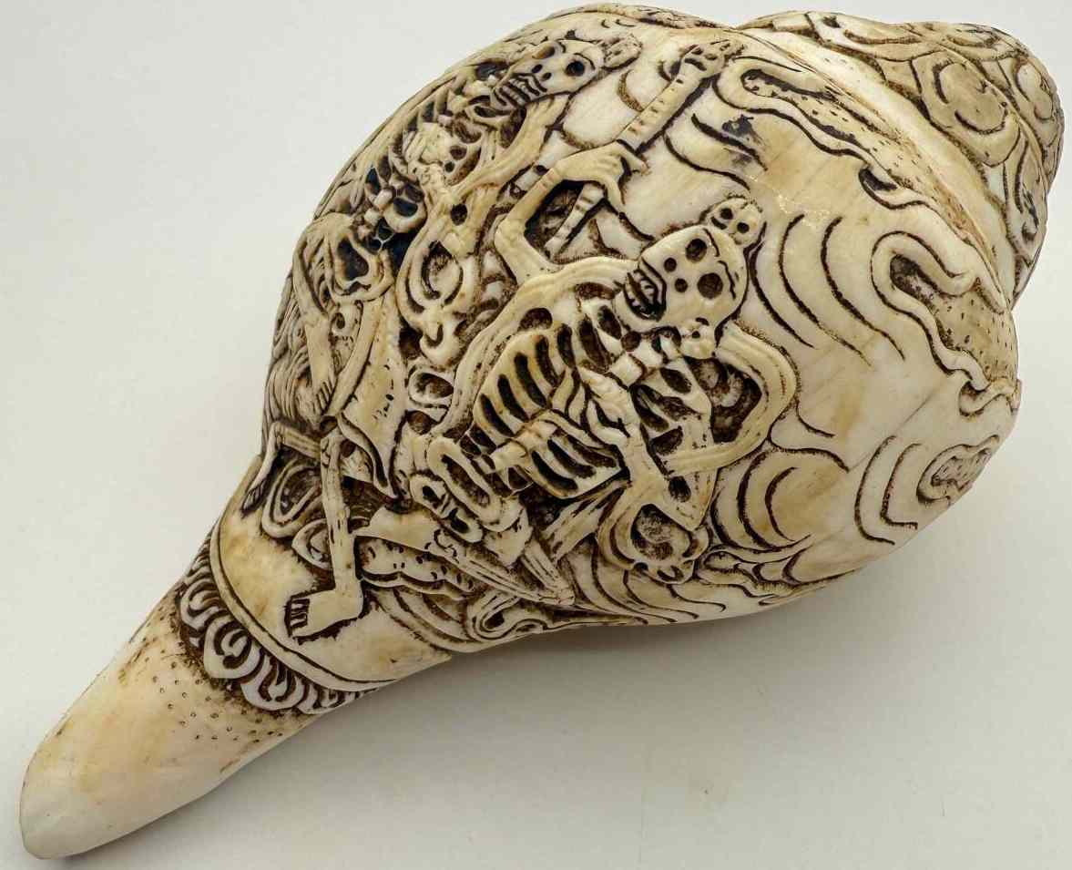 チベット密教法具　法螺貝（シャンカ）チティパティ-1