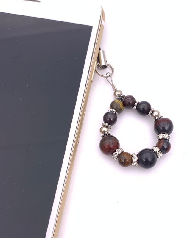 天然石アイアンタイガーアイAAのストラップ -3