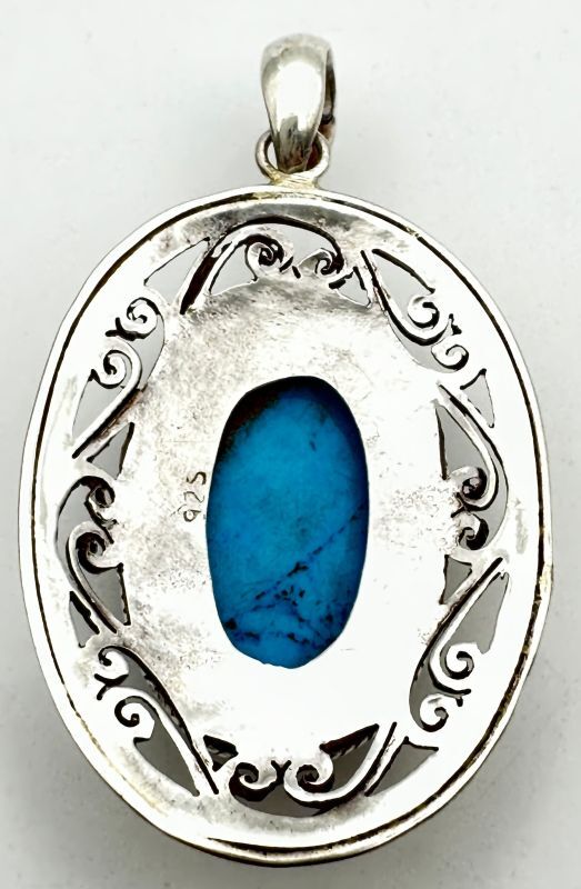 天然石ターコイズsilver925トップ/HANDMADE-T1