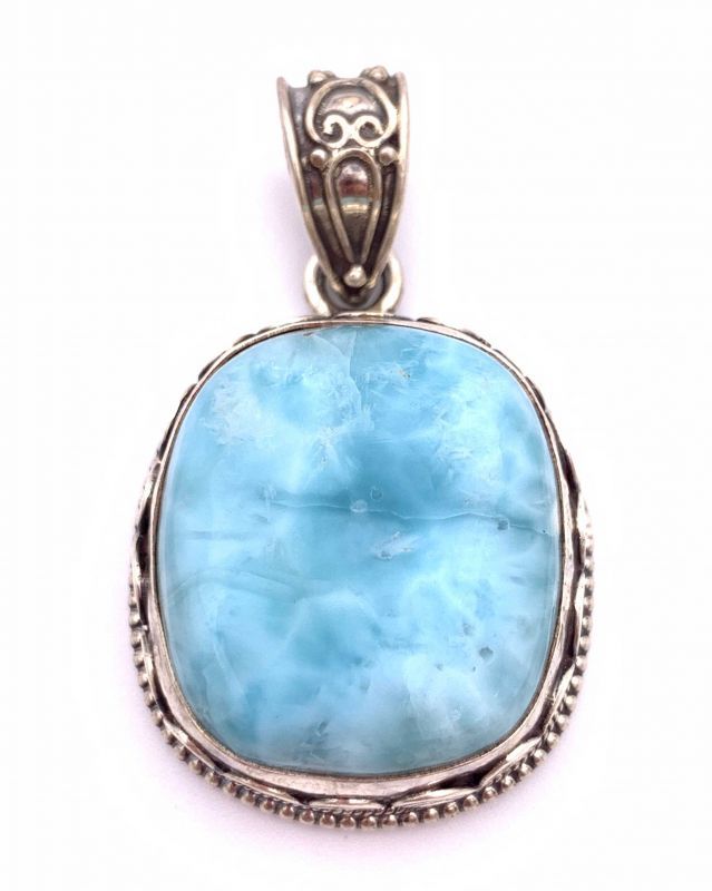 天然石ラリマーsilver925トップ/HANDMADE-6