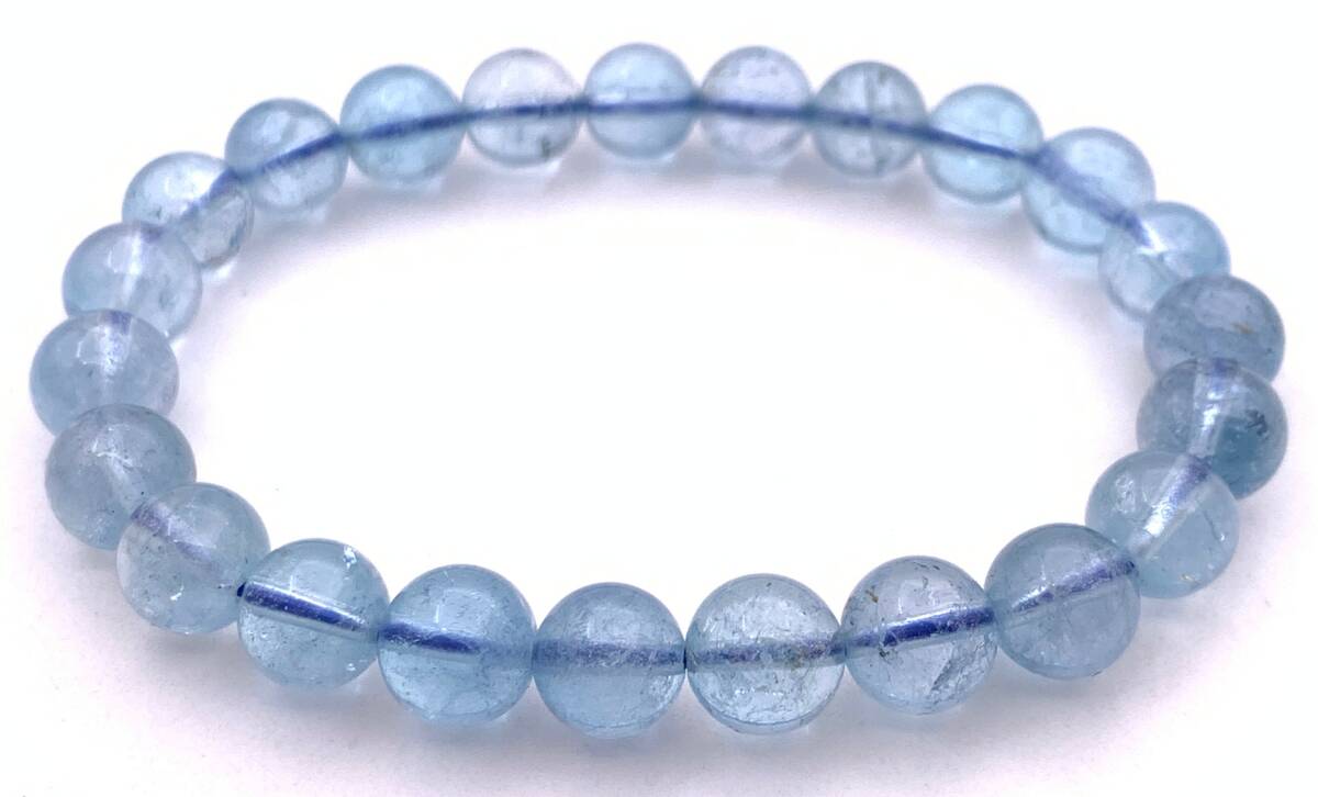 天然石ブルートパーズAAA 8mm玉のブレスレッ