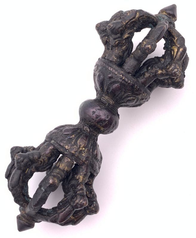 ◆チベット密教法具 九鈷杵（アンティークカラー）-3