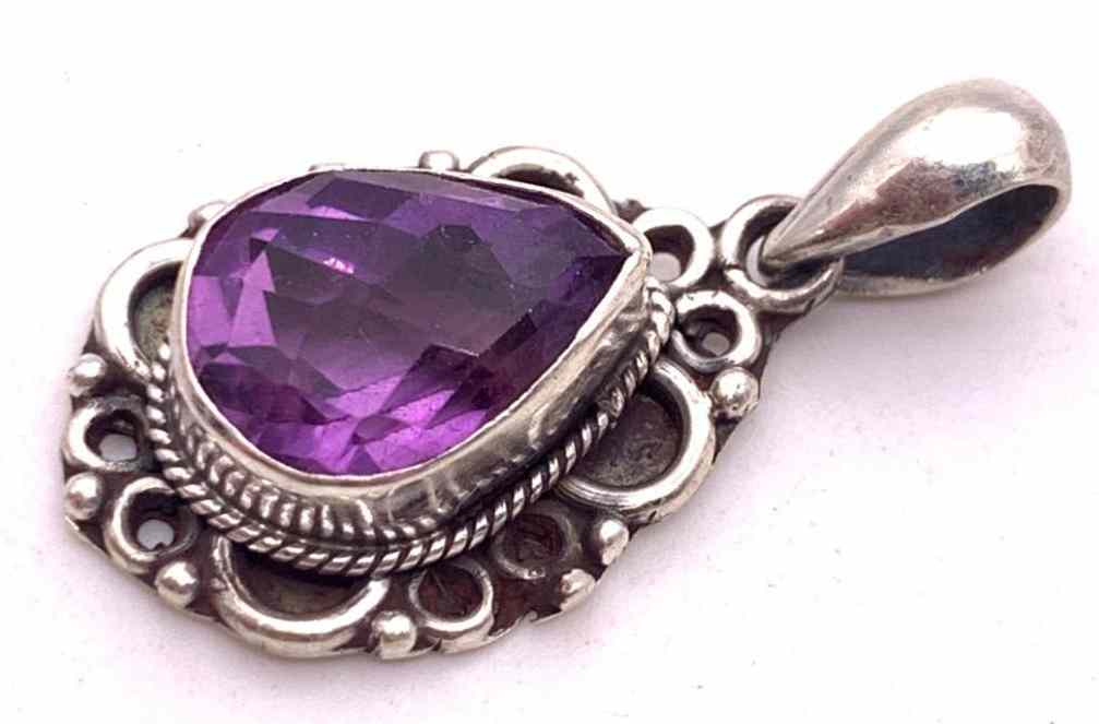 Rakuten - 天然石アメジスト（紫水晶）silver925トップ/HANDMADE-ST