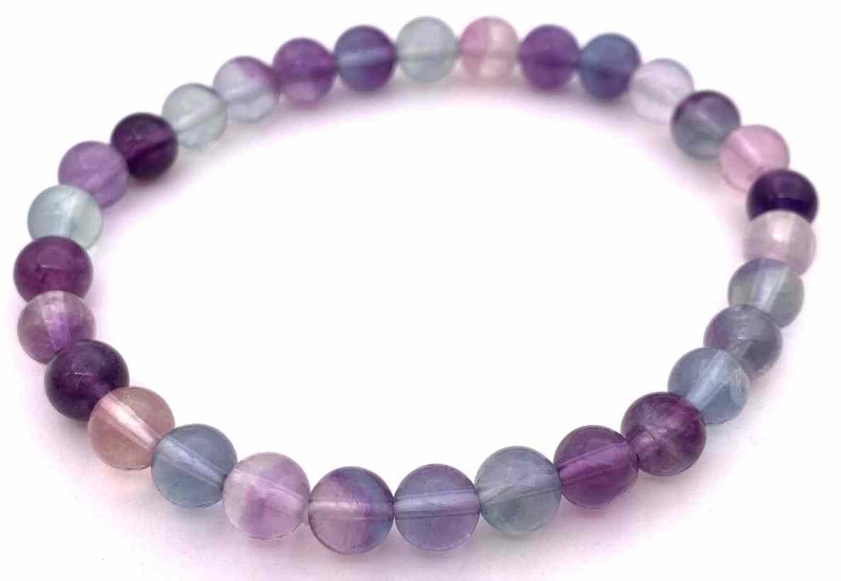 天然石レインボーフローライトAAA6mm玉のブレスレット-07