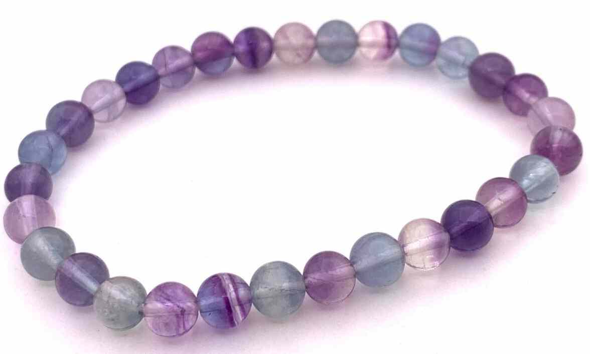 天然石レインボーフローライトAAA6mm玉のブレスレット-06