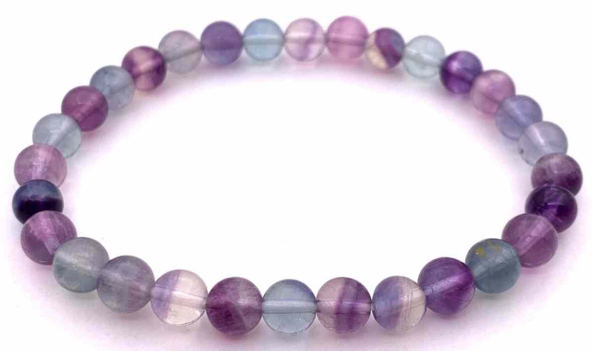 天然石レインボーフローライトAAA6mm玉のブレスレット-01