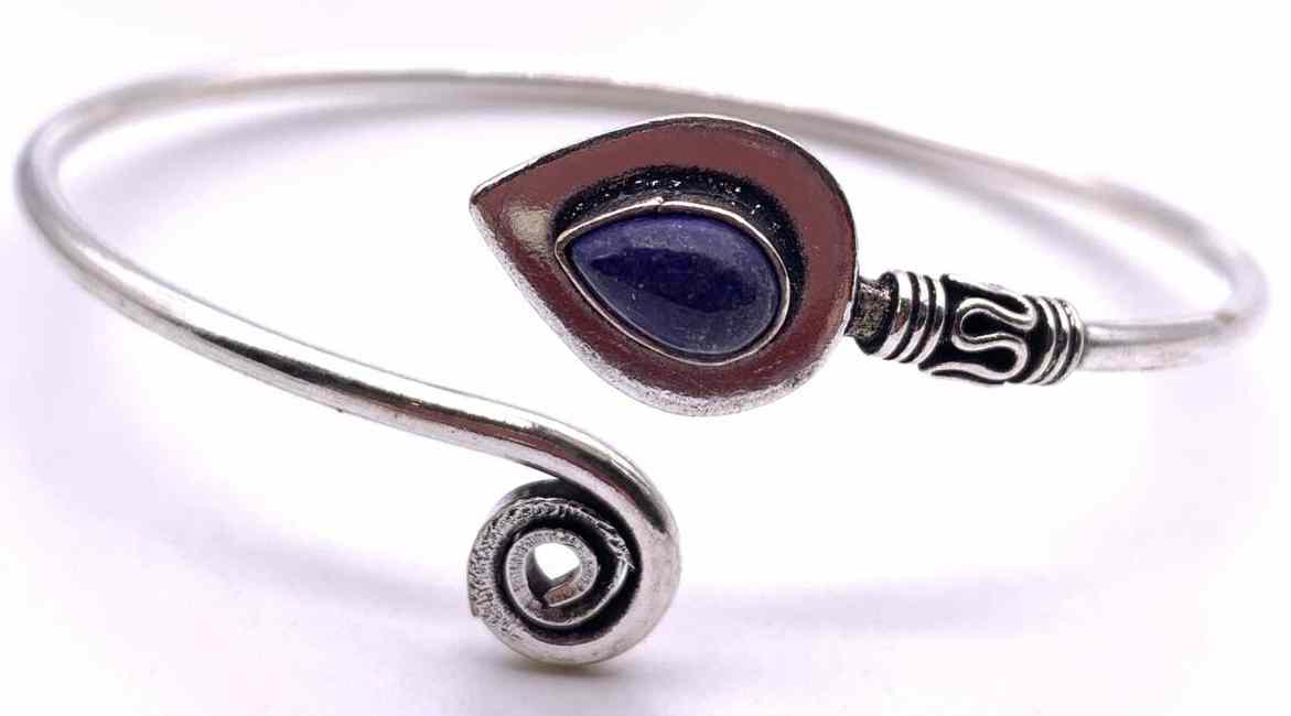 天然石ラピスラズリ　スパイラルバングル−02
