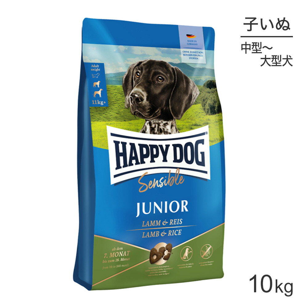 Domestic - HAPPY DOG ヤング ジュニア 中・大型犬 7ヶ月以降の子犬用 ラム&ライス 10kg (犬・ドッグ)[正規品]