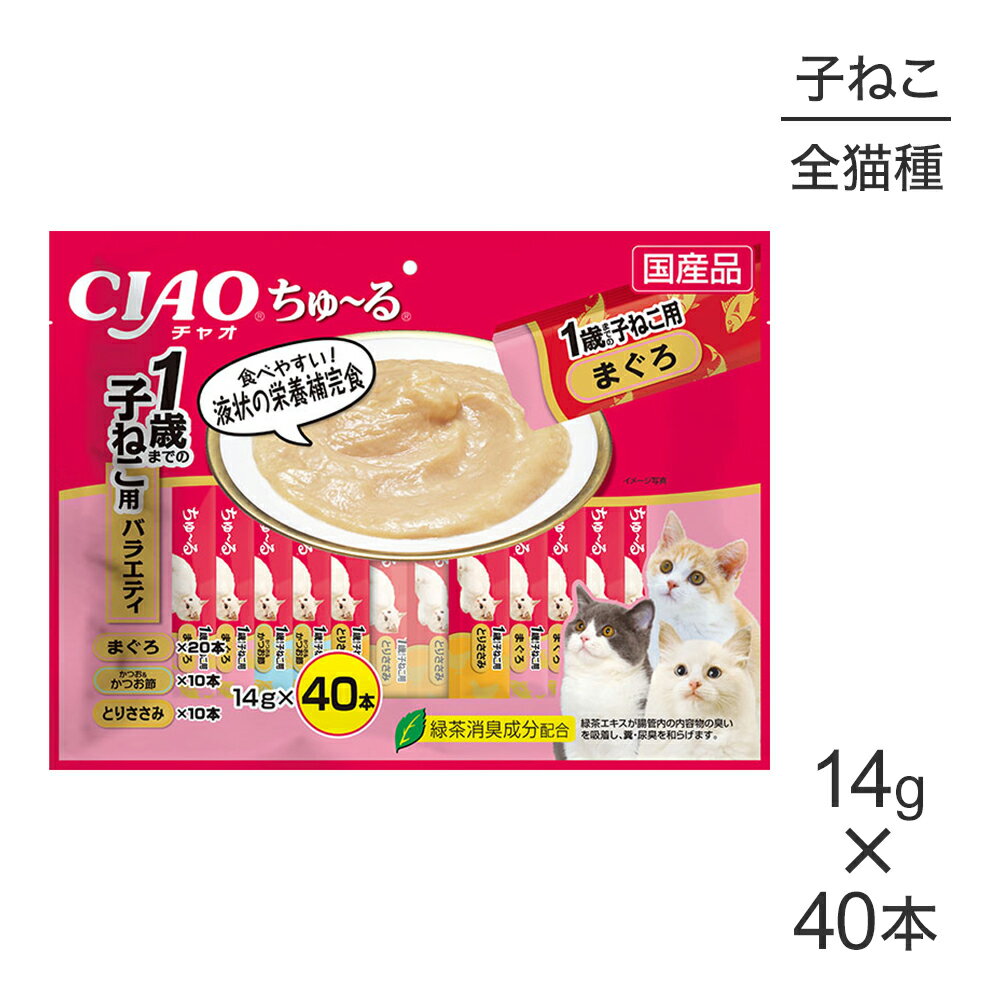 Rakuten - 【メール便】いなば CIAOちゅ〜る 1歳までの子猫用 バラエティ 14g×40本 (猫・キャット) [M便 1/1]