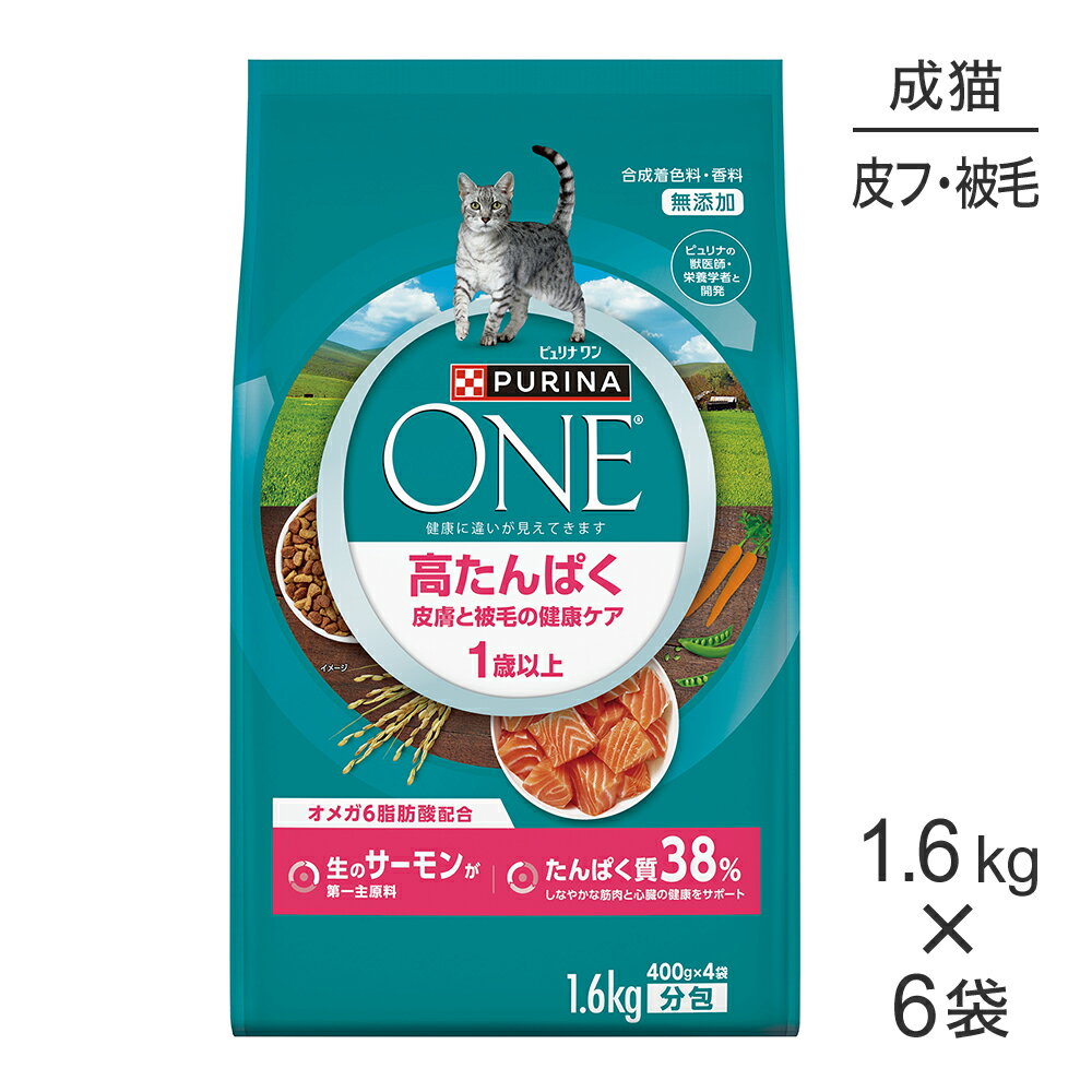 Rakuten - ■最大ポイント10倍【要エントリー】【1.6kg×6袋】ネスレ ピュリナ ワン キャット 高たんぱく 皮膚と被毛の健康ケア 1歳以上 成猫用 サーモン (猫・キャット)[正規品]