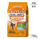 【10/1限定!最大ポイント10倍※要エントリー】ユニ・チャーム AllWell 室内猫用 贅沢素材入りフィッシュ味天然小魚とささみフリーズドライ入り 750g(375g×2袋) キャットフード ドライ