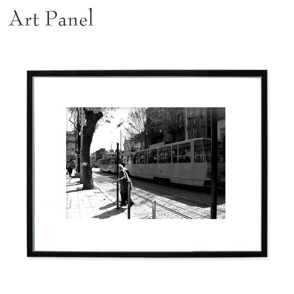 大きめ フレーム付き モノクロ風景 海外 街並み 飾り 絵画 おしゃれ アクリル 壁面 空間デザイン インテリア写真 額縁 アートポスター