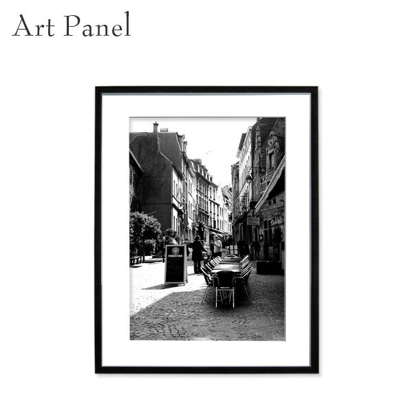 アートパネル モノクロ ブリュッセル ベルギー 額付 パネル 風景 街並み 壁掛け インテリア 絵 フォトポスター 写真