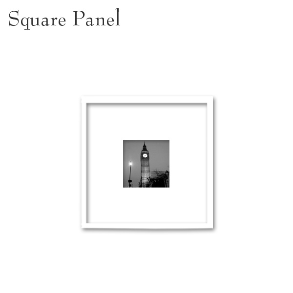 アートパネル モノクロ 正方形 ロンドン モダン 写真 アートポスター 白フレーム 装飾 額付き 風景 インテリア