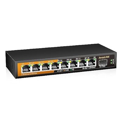 keepLiNK 8ポート2.5Gbpsスイッチングハブ 10GbE SFP+ポート1基搭載 金属筐体 ファンレス 静音 設定不..