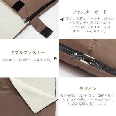 Topfinel シュラフ 冬用 来客用布団 1.8KG 寝袋 オールシーズン 冬用 夏用 コンパクト 収納パック付き アウトドア キャンプ用品 車中泊 防災グッズ 布団セット 快適温度1-6℃