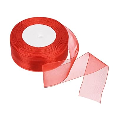 PATIKIL シフォンリボン オルガンザリボン シルクリボン 4cm 45M 1ロール ギフトラッピング用 結婚式招..