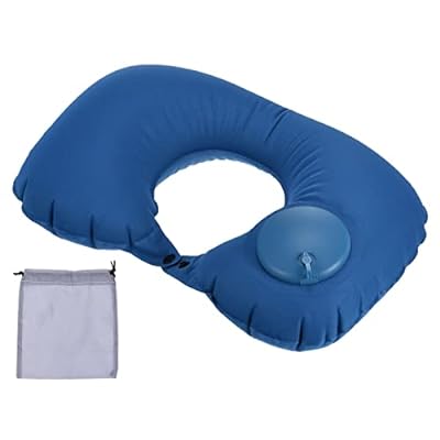 PATIKIL トラベルピロー インフレータブル 飛行機睡眠枕 頭頸部サポートピロー 旅行用 飛行機用 オフィ..
