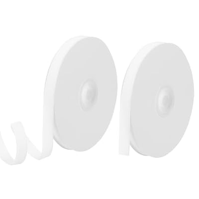 PATIKIL ベルベットリボンスプール 巻きベルベットプール 巻きリボンスプール 9.5mm 9.14M 2ロール ポリエステル繊維 ギフトラップ結婚式花束装飾用 ホワイト