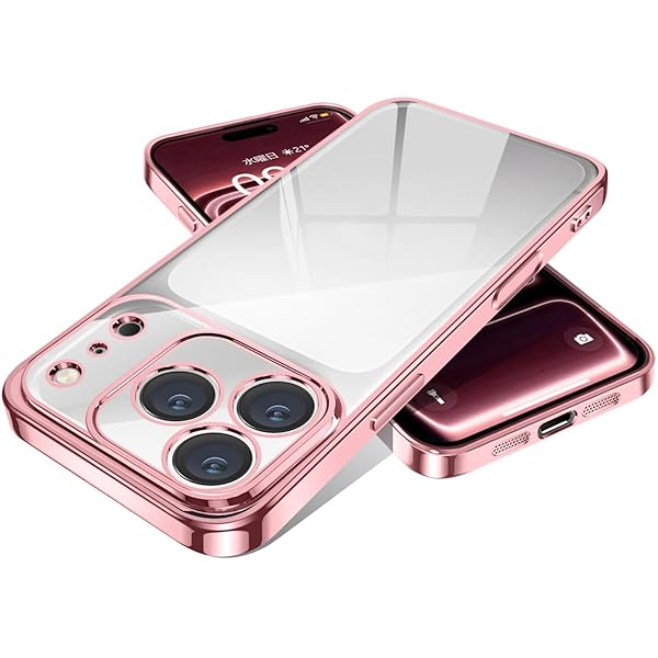 ケース 用の iPhone 17 Pro クリア カバー 耐衝撃 薄型 米軍MIL規格 tpu カバー 人気(ローズゴール