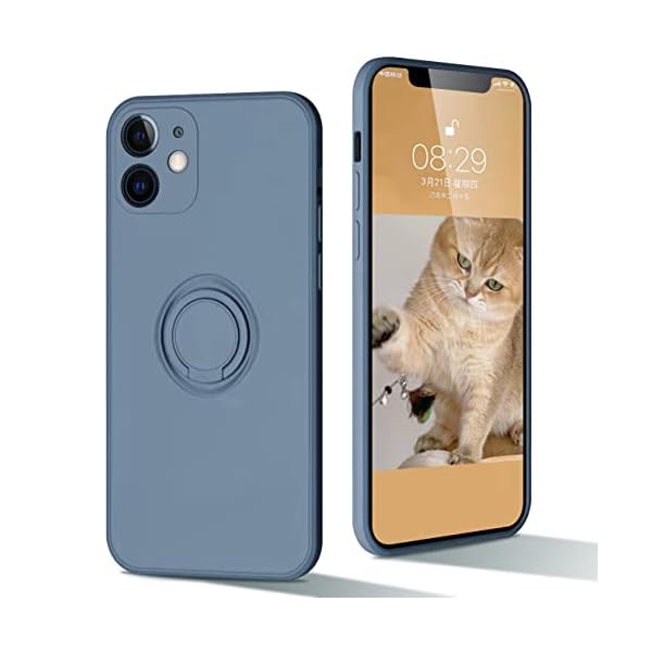 iPhone 12 mini ケース リング付き 回転 シリコン アイフォン12mini プロシリコンケース レンズの