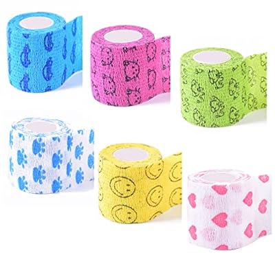 ペットフレックス テーピング 自己粘着包帯 5.0cm*4.5m 犬用 猫 不織布 伸縮性 通気性 多機能 傷舐め防..