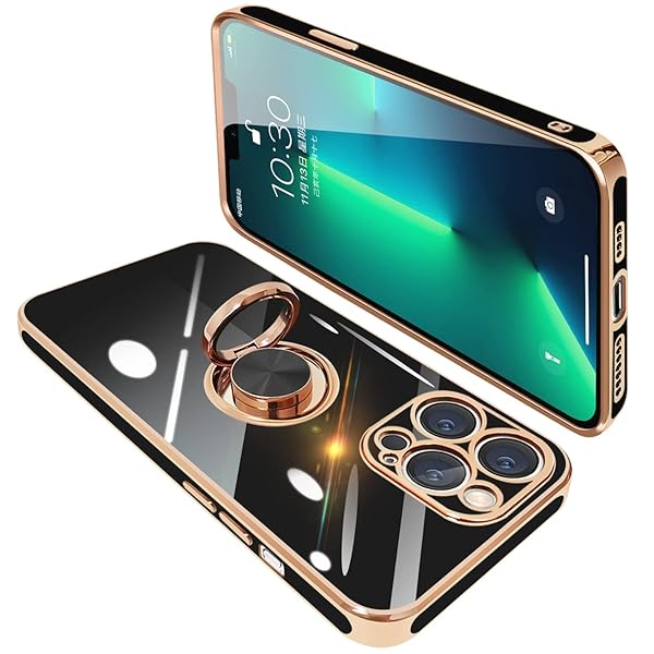 iPhone13 Pro Max ケース リング付き アイフォン13promax リング カバー 耐衝撃 TPU メッキ加工 360°回