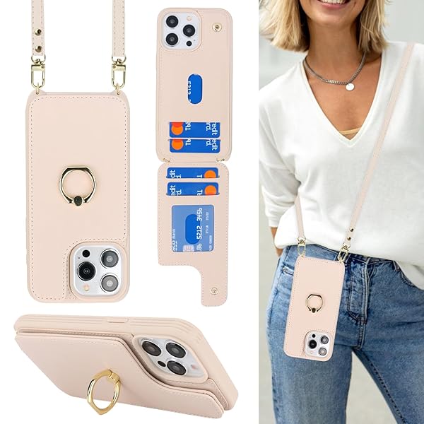 iPhone 15 Pro 手帳型ケースiPhone15 Pro スマホケースショルダー クロスボディ肩掛け 首かけ 斜め