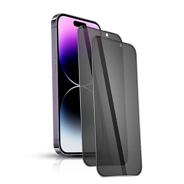 iPhone14 Pro 強化ガラスフィルム 覗き見防止 プライバシー保護フィルム【2枚セット】硬度9H/気