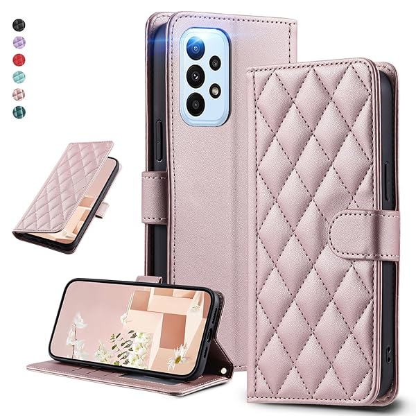 UnivoColors Galaxy A52 5G (SC-54B) キルティングレザー調 手帳型ケース エレガント 高質PU マグネット