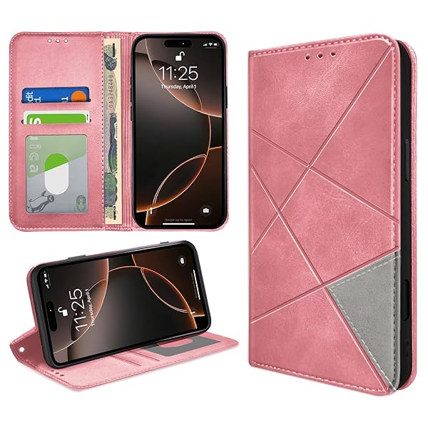 iPhone 16 Pro ケース 手帳型 高級PUレザー マグネット式 アイフォン16 Pro 財布型 カバー 耐衝撃