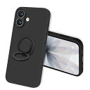 iPhone 17 用の ケース リング付き シリコン 耐衝撃 アイフォン17 用の リング カバー 360°回転