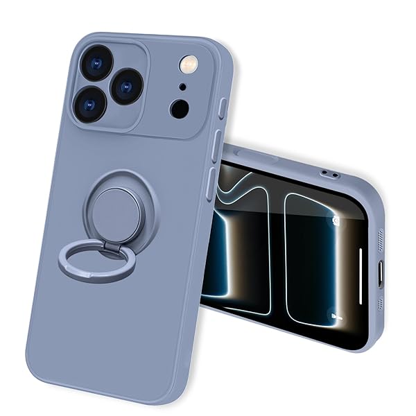 iPhone 17 Pro 用の ケース リング付き シリコン 耐衝撃 アイフォン17 Pro 用の リング カバー 360°