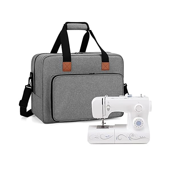 ミシン用トートバッグ 裁縫アクセサリ収納可能 クッション性 ポータブル(グレー)