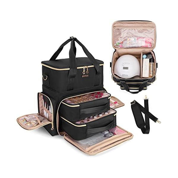 マニキュアケース 70ボトル用（15ml） ネイルライト ネイル道具 収納 3WAY 持ち運び 黒