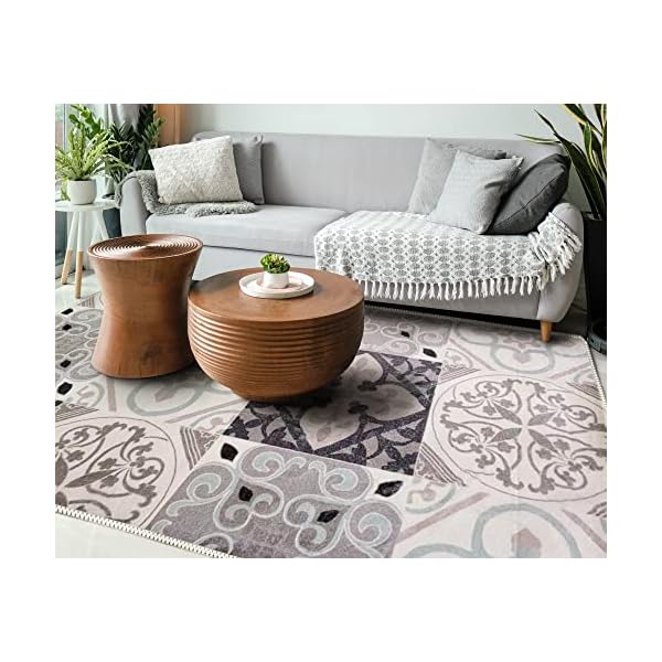 カーペット 北欧レトロラグマット ヴィンテージ カーペット 幾何学模様 滑り止め100*160cm洗える おしゃれ吸水速乾 華麗なカシミヤ ふわふわした手触りオールシーズン適用 床暖房対応 掃除易い (100*160, E)