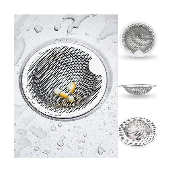 排水口 排水溝 ゴミ受け ステンレス 引っ掛かり付き 手を汚れず ユニットバス ゴミ受け パンチング 台所 ごみ受け 流しキッチン 洗面台 シンク 風呂 パンチングゴミ受け 多サイズ シルバー(L(内径7.5cm-外径10.2cm))