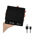 コーヒースケール 充電式電子はかり タイマー付きデジタルスケール 2モード ドリップスケール 計量器 0.1g~2000g キッチンスケール ブラック ES6027B-OS