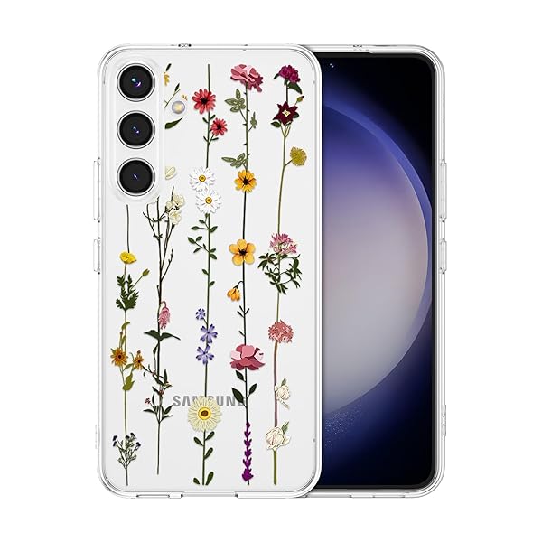Samsung Galaxy S24 FE 5G 用花柄 クリアケース サムスン ギャラクシーs24fe ケース おしゃれ かわいい..