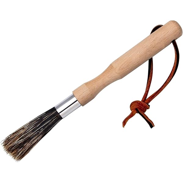 コーヒーミルブラシ エスプレッソ用 ミルブラシ アルミカバー 白 紐付き