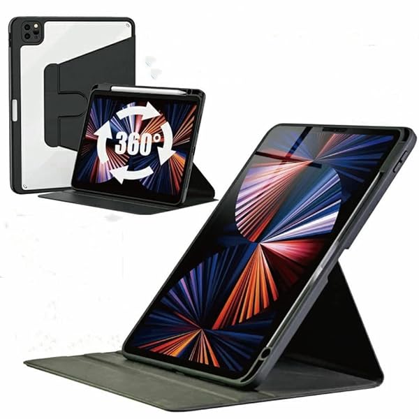 360度回転 2024 iPad mini 7 8.3インチケース,2021 ipad mini 6 ケース 手帳型 アイパッド ミニ 7/6 カバー クリア オートスリープ機能 耐衝撃 おしゃれ 透明 軽量カバー (iPad Mini 7/6, ブ