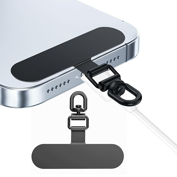 スマホ ストラップホルダー Dボタン【0.4mm極薄ステンレス材質・傷防止フィルム加工・曲がれ設計 】 携帯ストラップホルダー 充電影響なし 落下防止 丈夫20kgまでの荷重量 軽量 首掛け 斜めがけ 肩掛け iphone android スマホアク