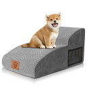 ZNM 犬 階段 ステップ ドッグステップ ペットステップ 2段 犬用踏み台 スロープ 滑り止め 高密度スポンジ安定性よい 取り外し可能カバー 洗濯便利 耐荷重...