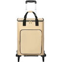 ショッピングキャリー エコバッグ 保冷バック 取り外し可能 2WAY 保温 便利 コンパクト 横押し 高齢者 2輪 (ベージュ)