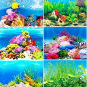 水族館の背景 3D マリンデコレーション ステッカー & ポスター グッズ デコレーション 水槽と水族館のアクセサリー Aquascape